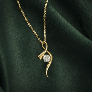 DIAMOND WAVE SWIRL PENDANT