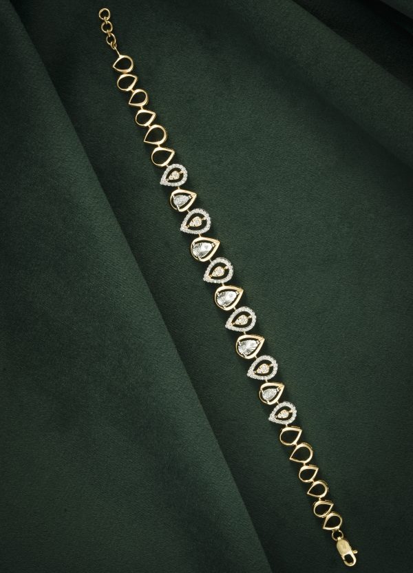 GEOMETRIC DIAMOND GOLD BRACELET