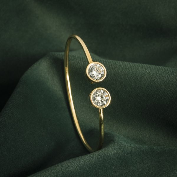 DUAL SOLITAIRE OPEN BRACELET