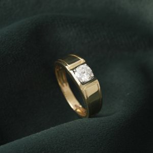 ROUND MEN'S SOLITAIRE RING