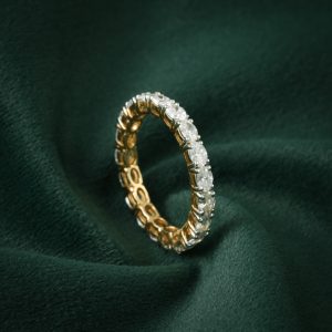 LUXURIOUS ROUND GOLD DIAMOND ETERNITY RING