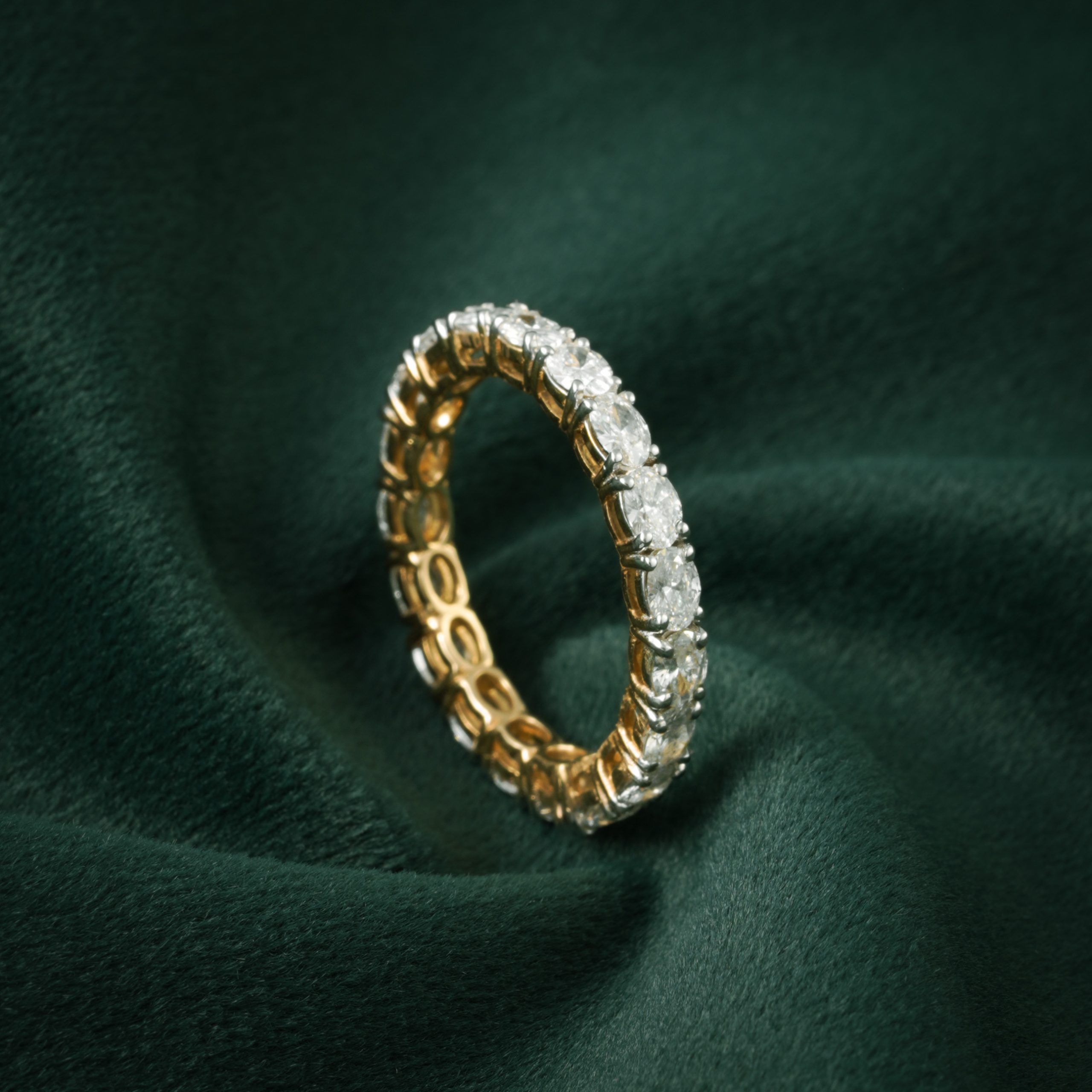 LUXURIOUS ROUND GOLD DIAMOND ETERNITY RING