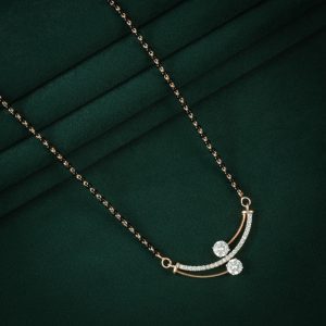 MODERN ROSE GOLD DIAMOND MANGALSUTRA