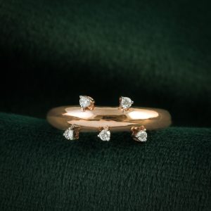 Open Diamond Cuff Ring in Rose Gold