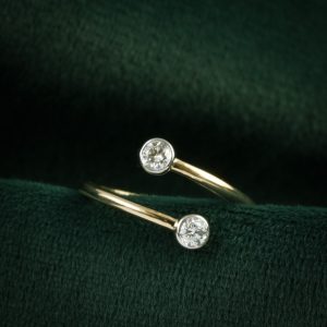Twin Diamond Open Ring