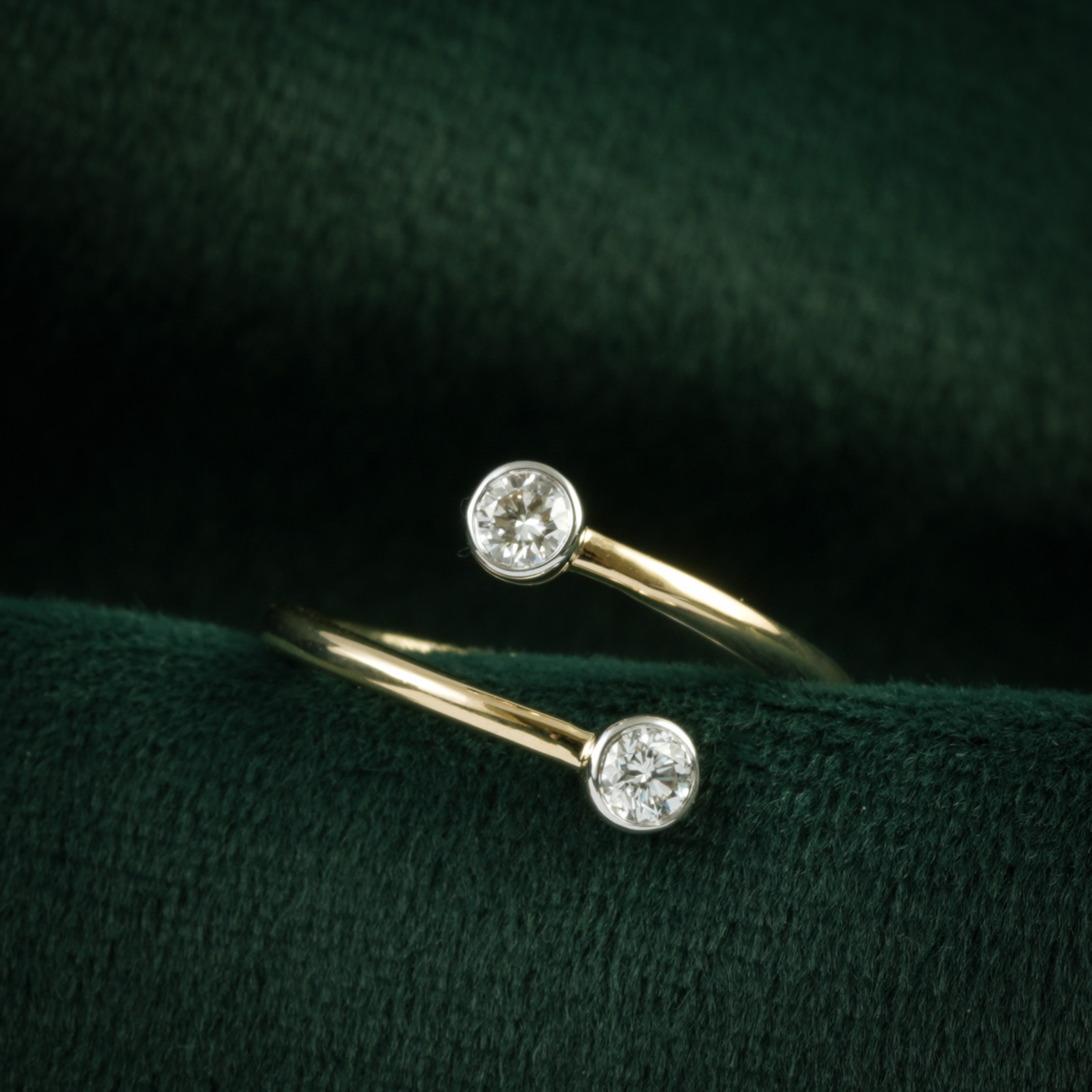 Twin Diamond Open Ring