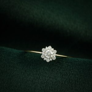 Floral Diamond Cluster Ring