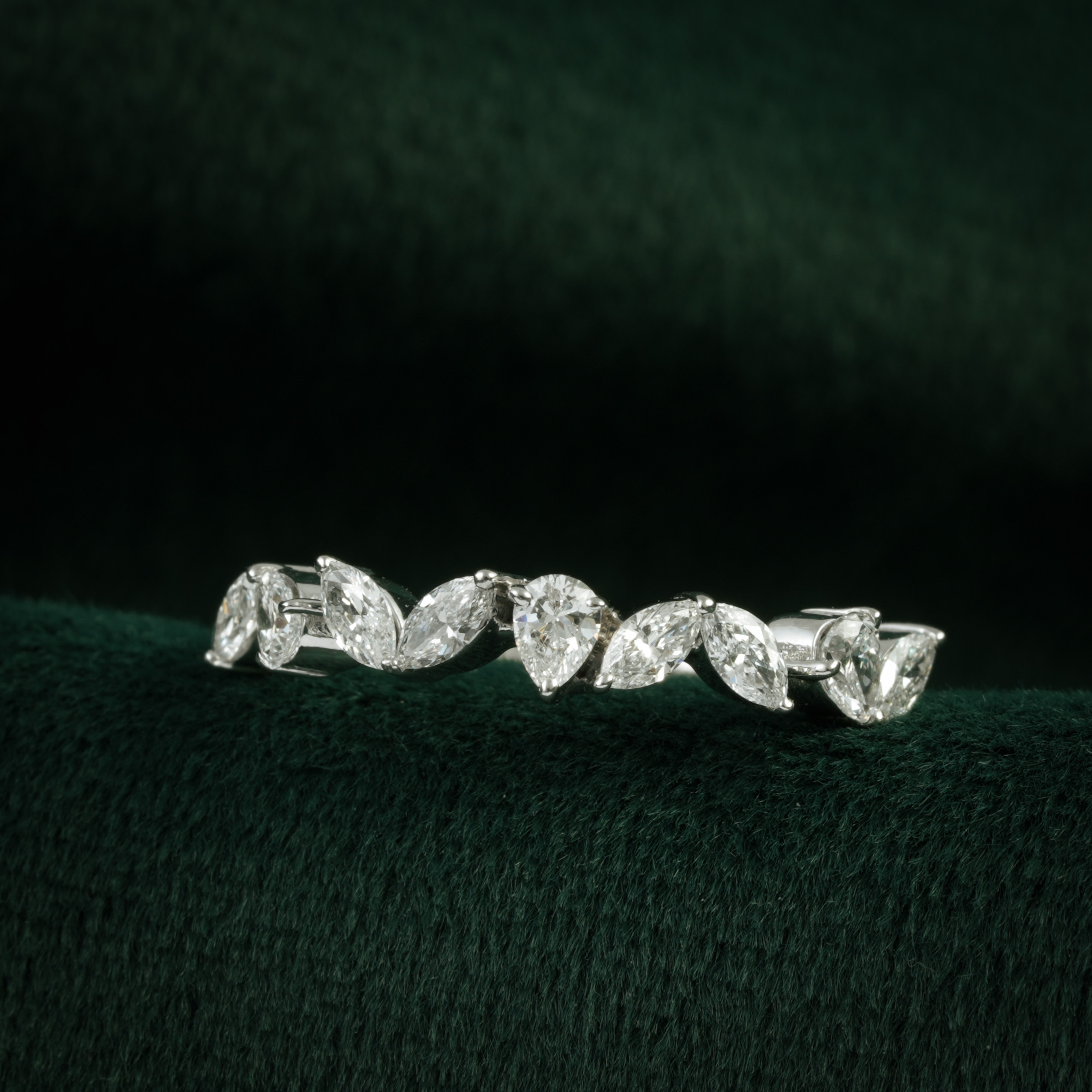 Marquise Diamond Leaf Band