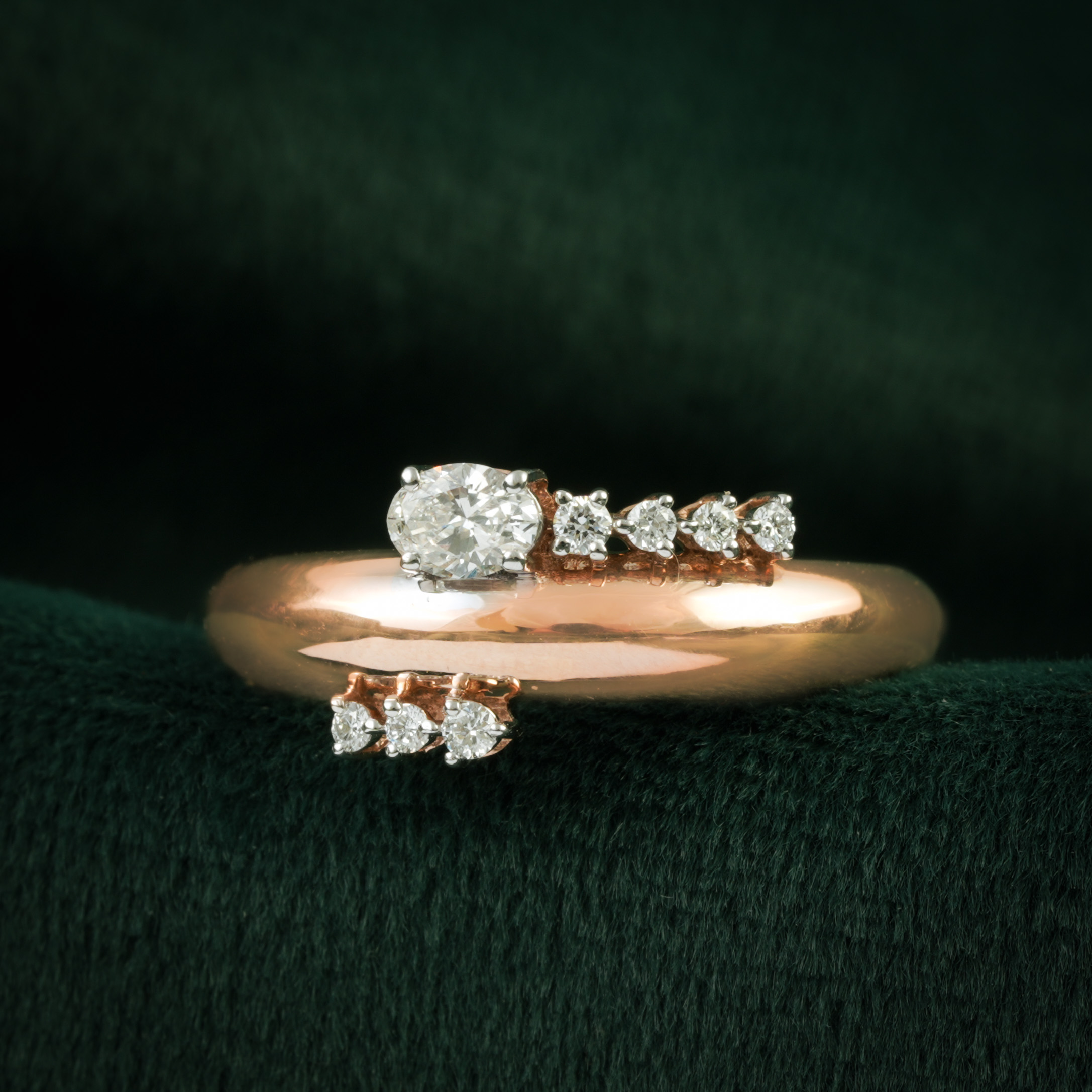 Open Oval Diamond Ring