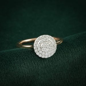Diamond Swirl Halo Ring Set