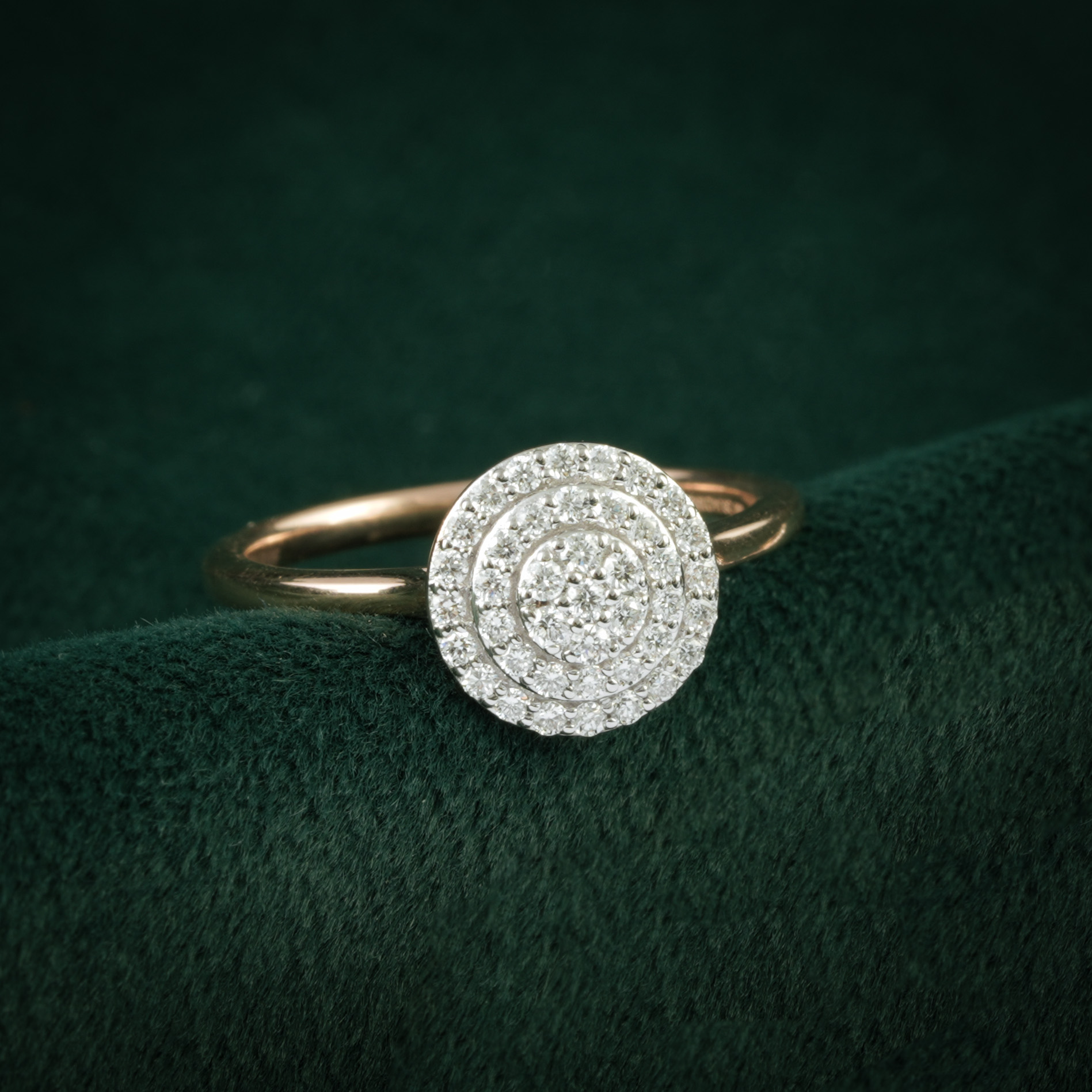 Diamond Swirl Halo Ring Set