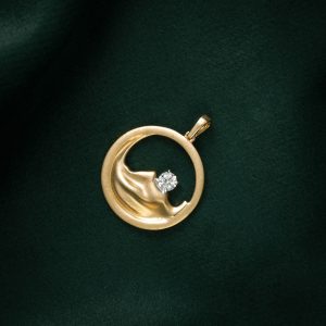 Celestial Wave Diamond Gold Pendant