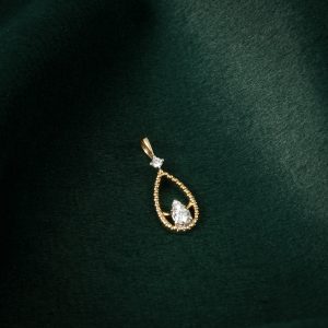 Pear-Shaped Diamond Drop Pendant