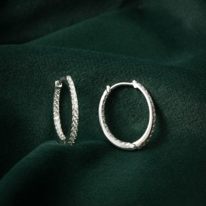 Classic Pavé Diamond Hoops