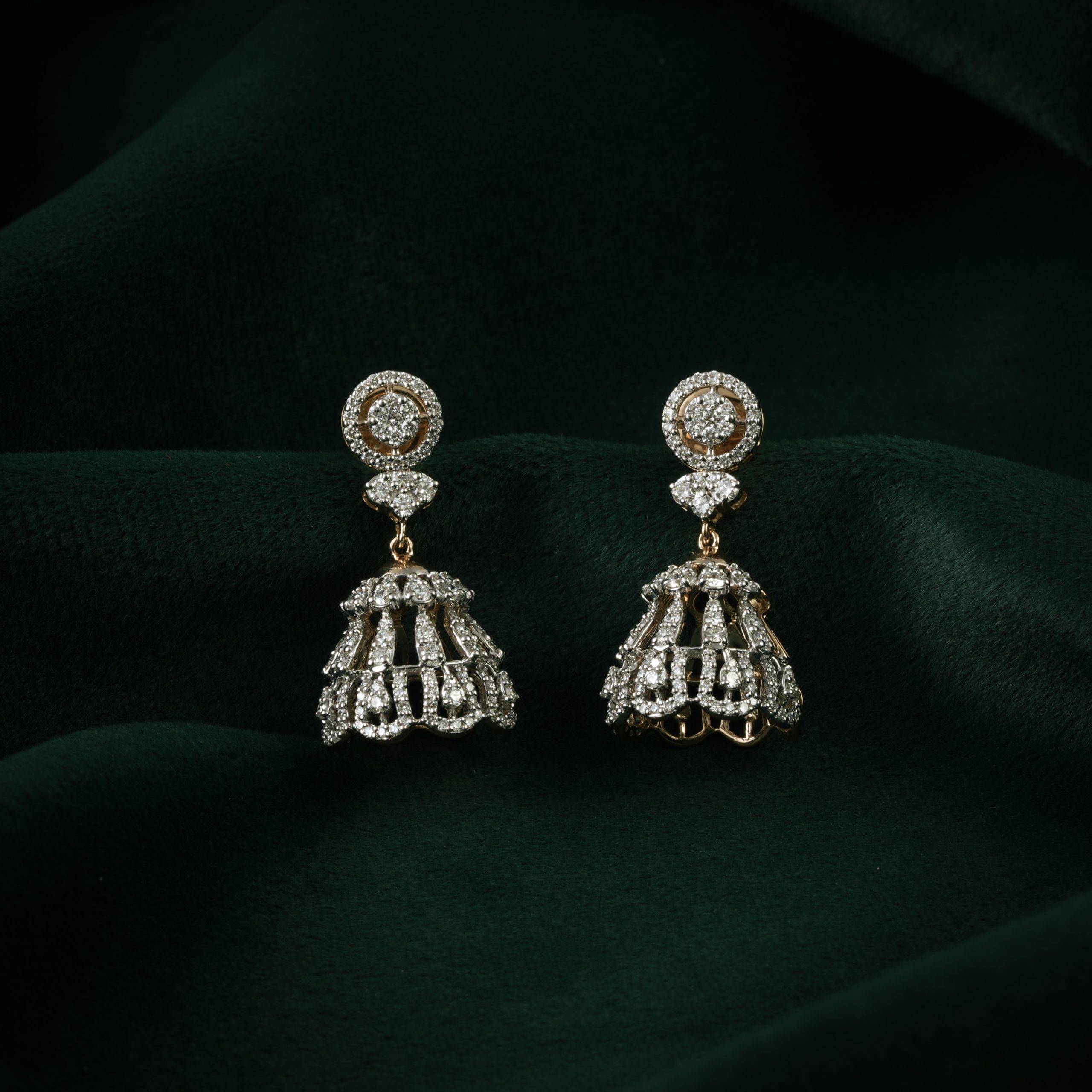 Elegant Diamond Jhumka Tops