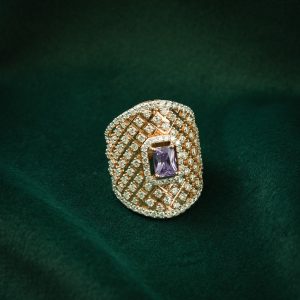 ROYAL AMETHYST SILVER STATEMENT RING