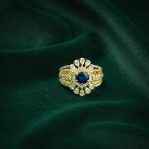 ROYAL SAPPHIRE BLOOM SILVER RING