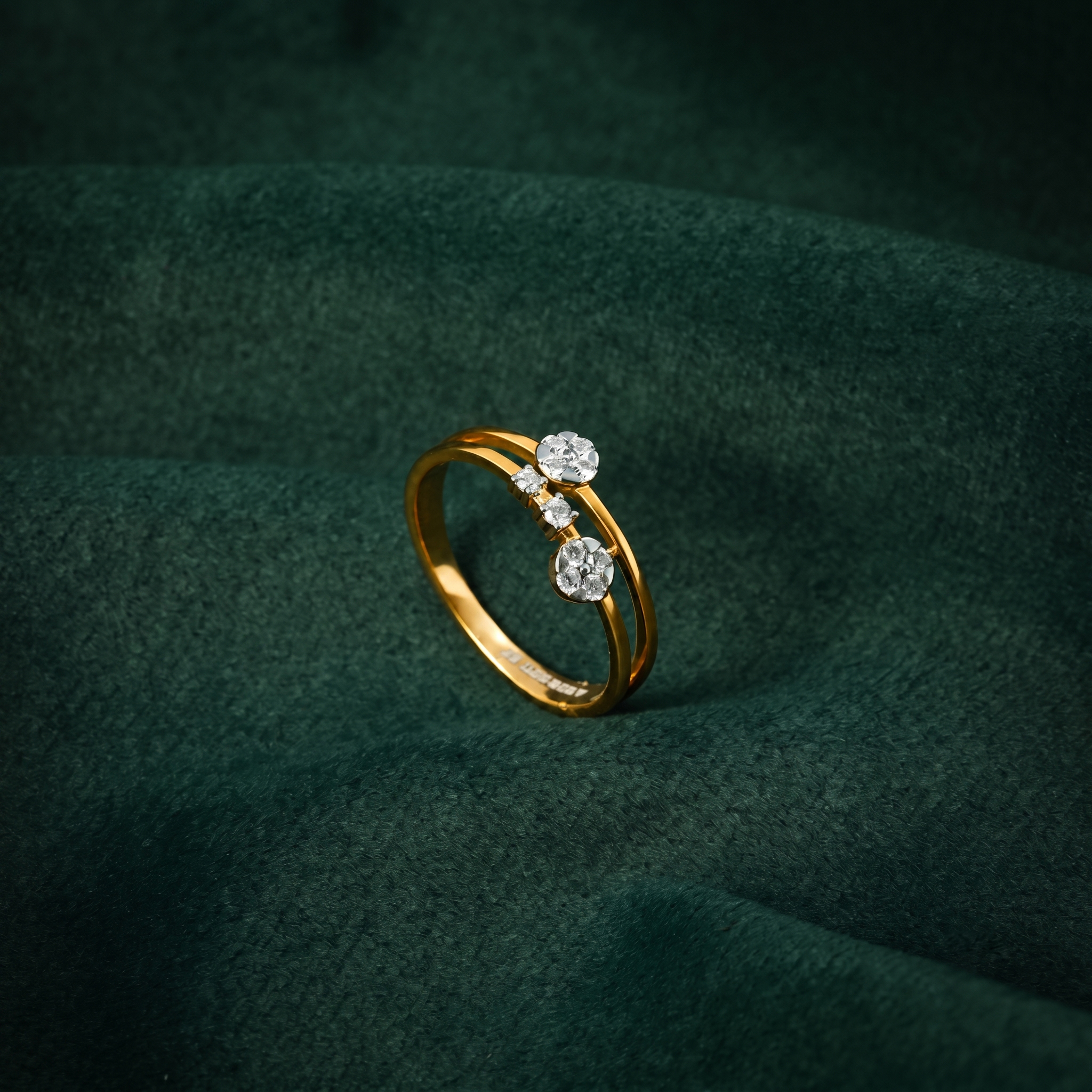 CHARMING FLORAL DUO SILVER RING