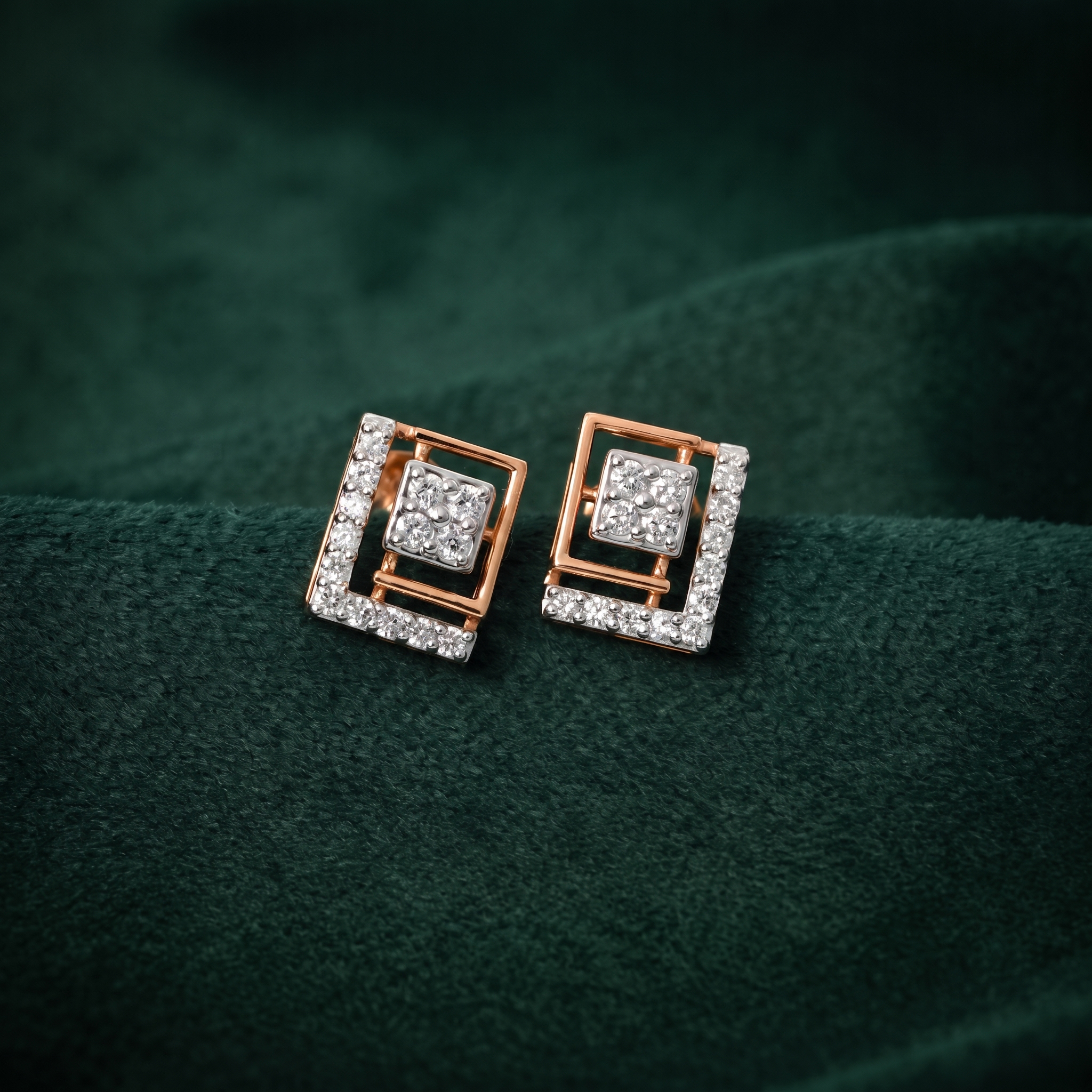 MODERNIST CUBE RADIANCE SILVER EARRINGS