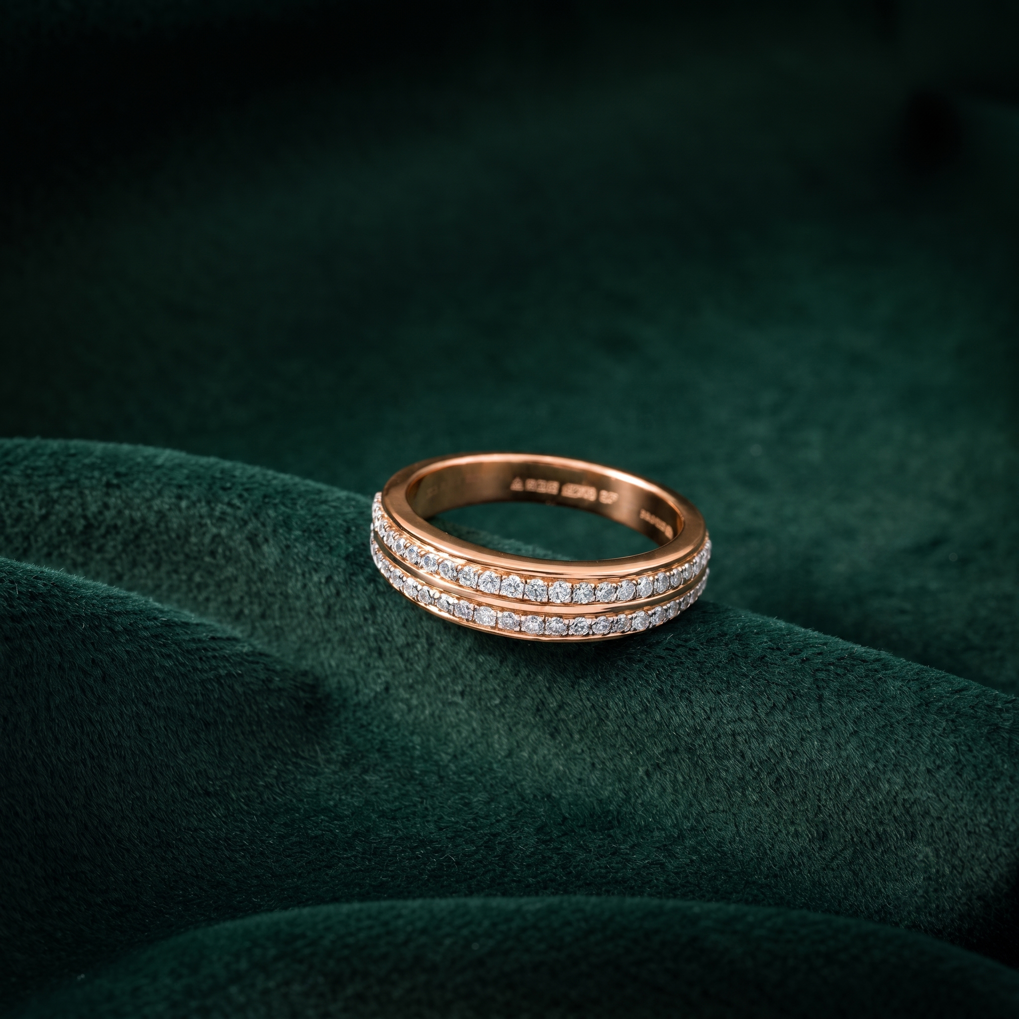 CLASSIC DOUBLE PAVÉ SILVER RING