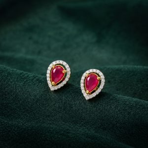 PINK HALO PEAR SILVER DIAMOND TOPS