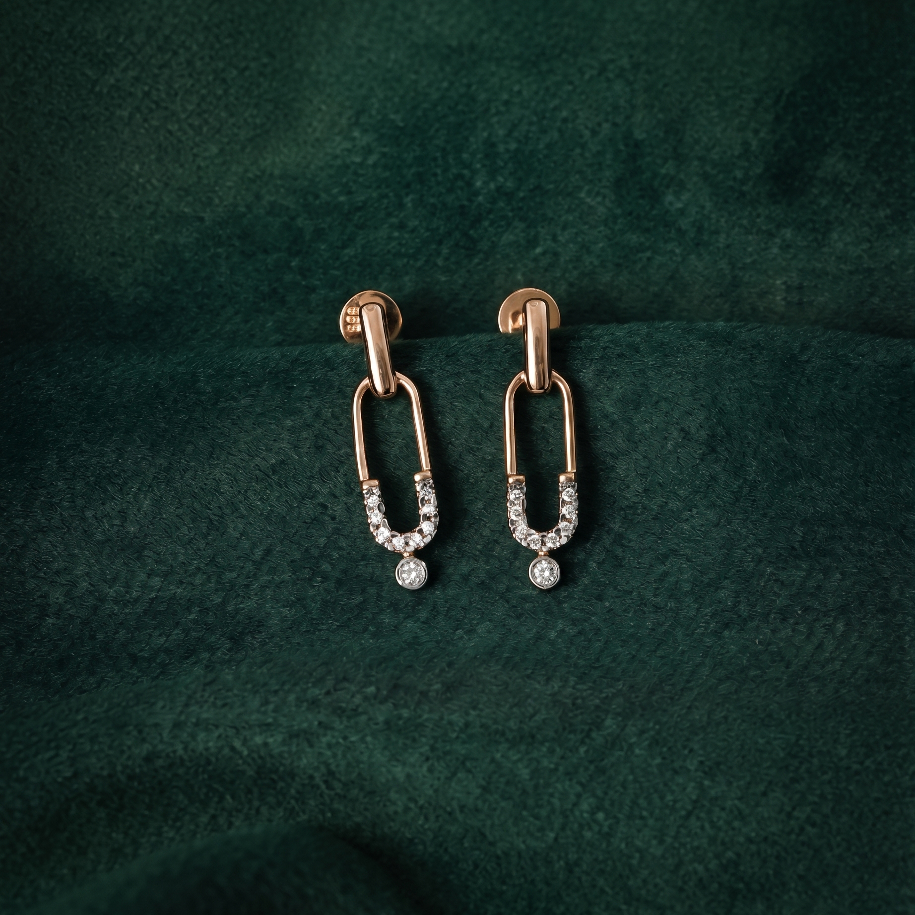 ELEGANT LINK DROP SILVER EARRINGS