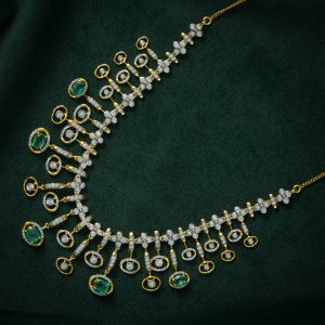 SILVER DIAMOND CASCADE NECKLACE SET