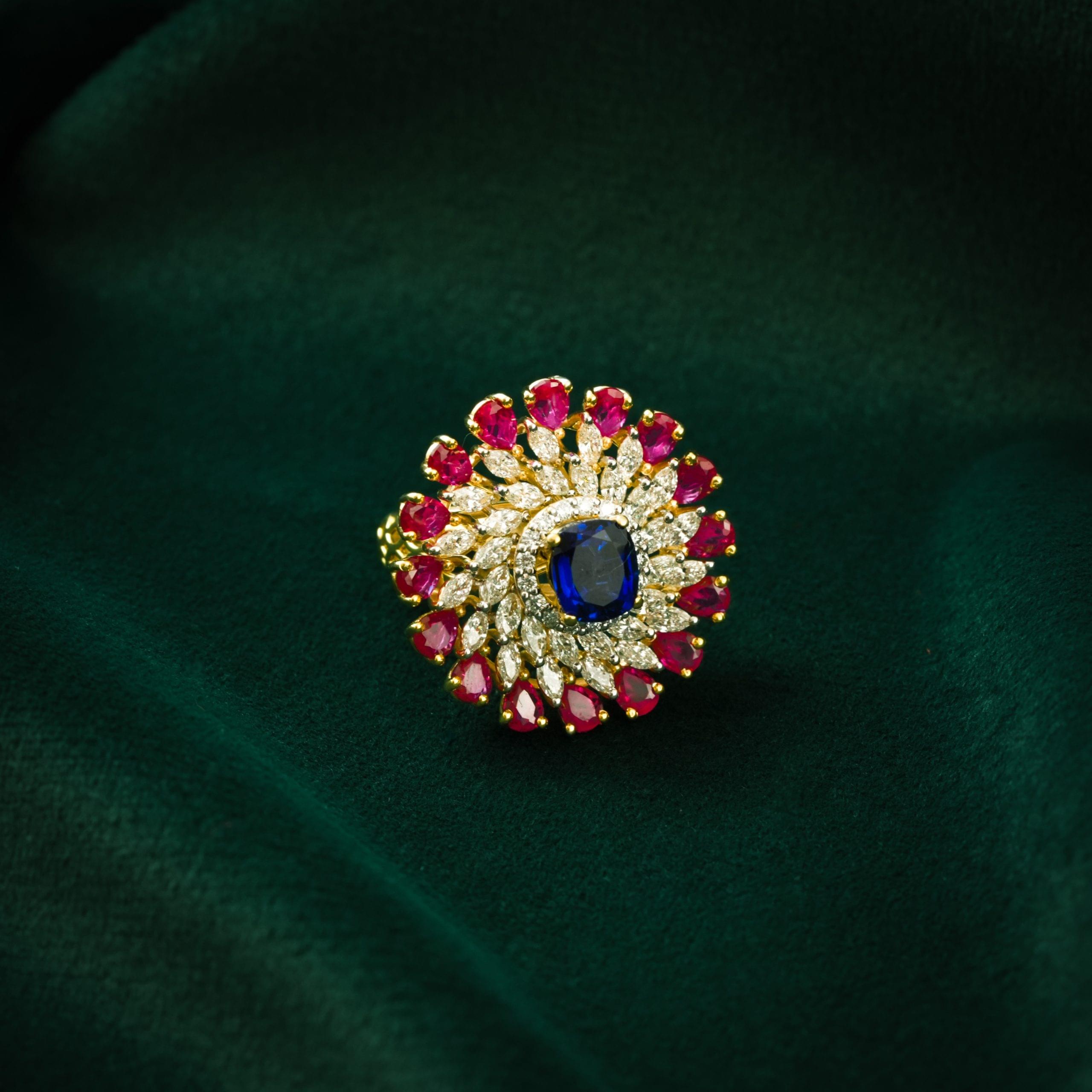 MIDNIGHT ROSE HALO SILVER RING
