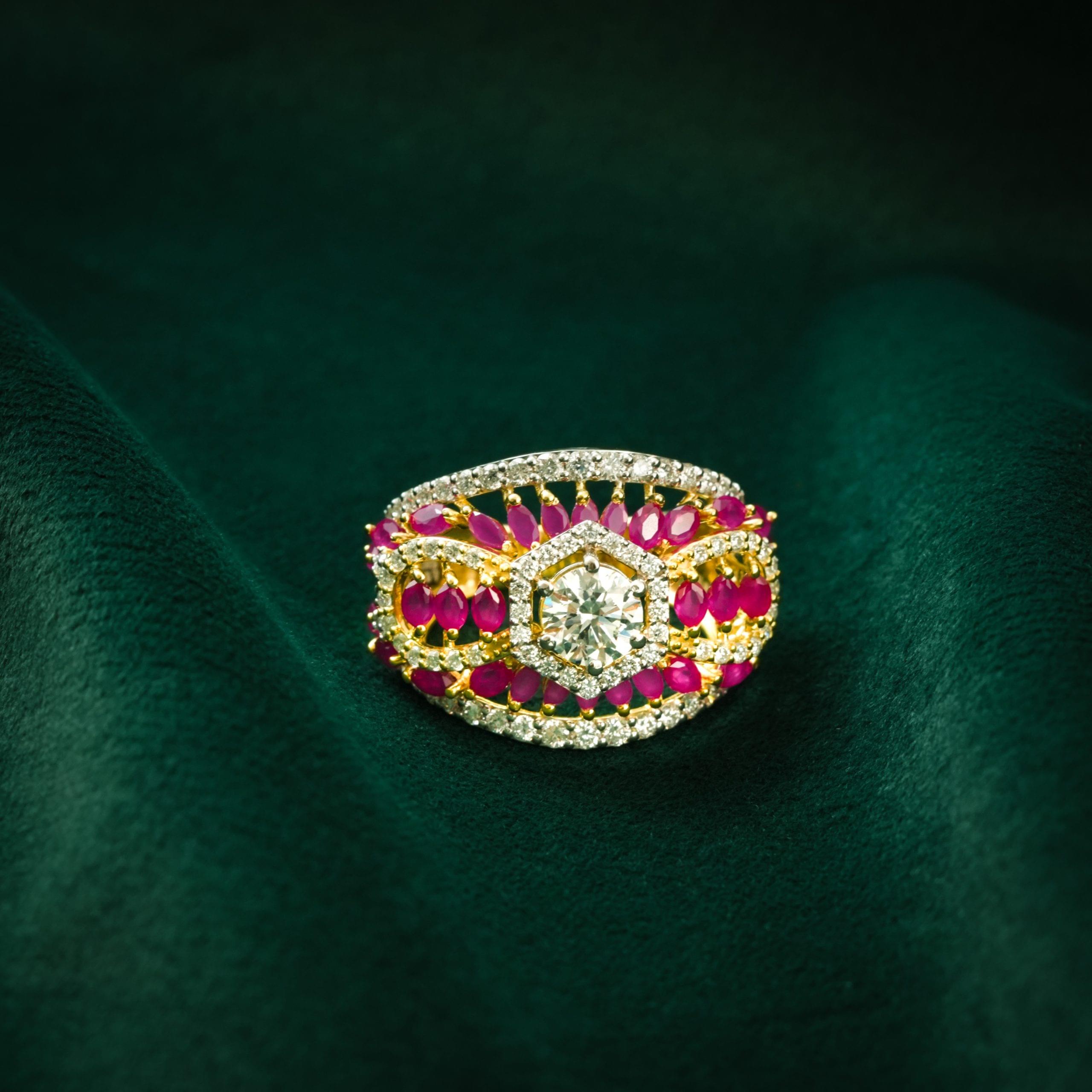 RUBY BLOOM SILVER STATEMENT RING