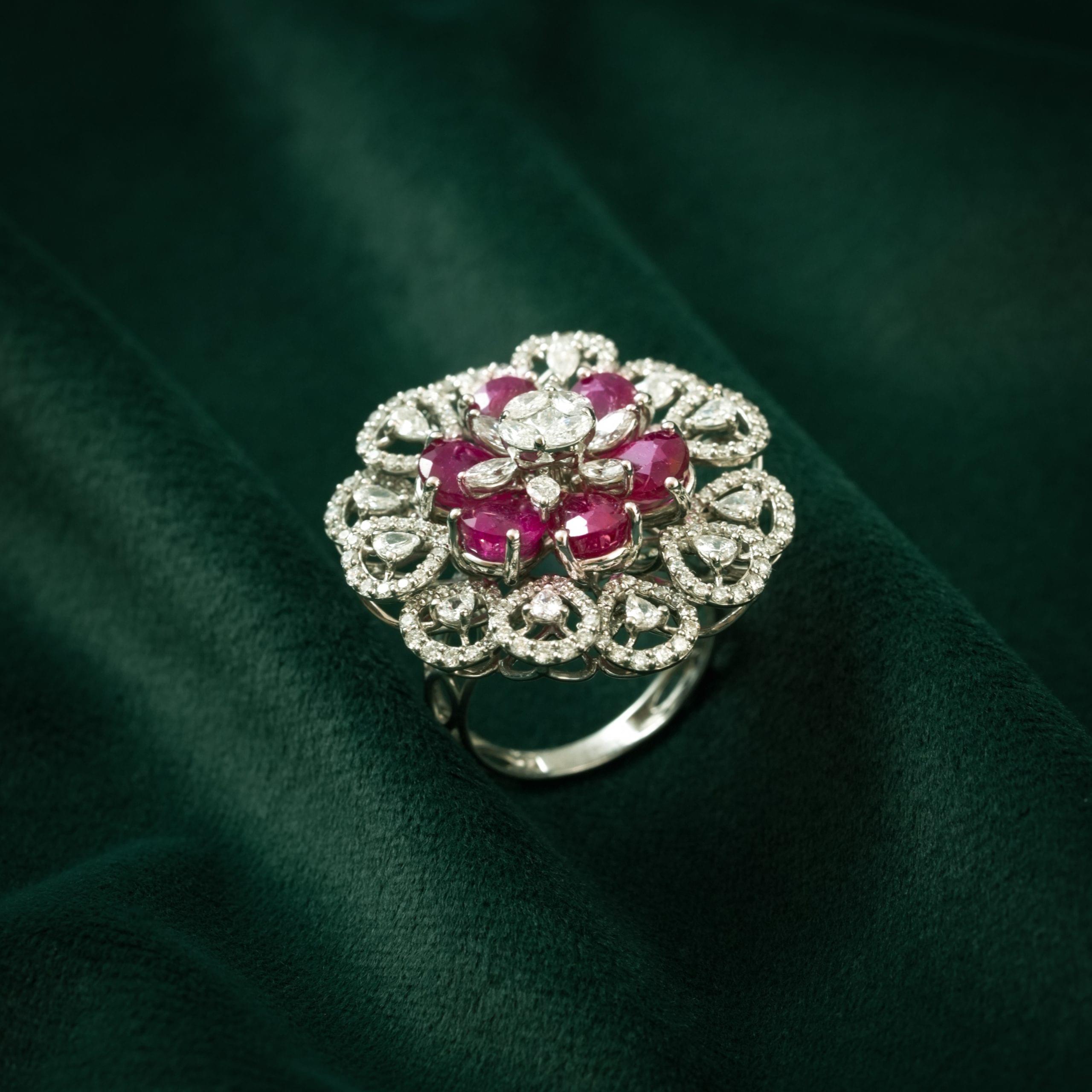 Crimson Petal Elegance Ring