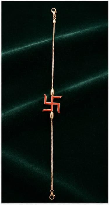 SILVER SWASTIK RAKHI BRACELET