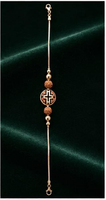 CIRCULAR SWASTIK RUDRAKSHA RAKHI BRACELET